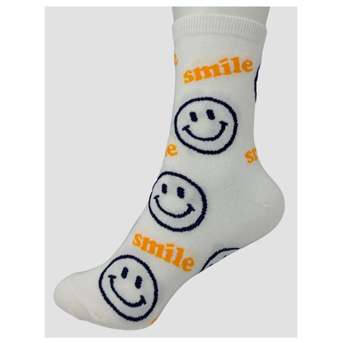 Smile Face Half Crew Socks