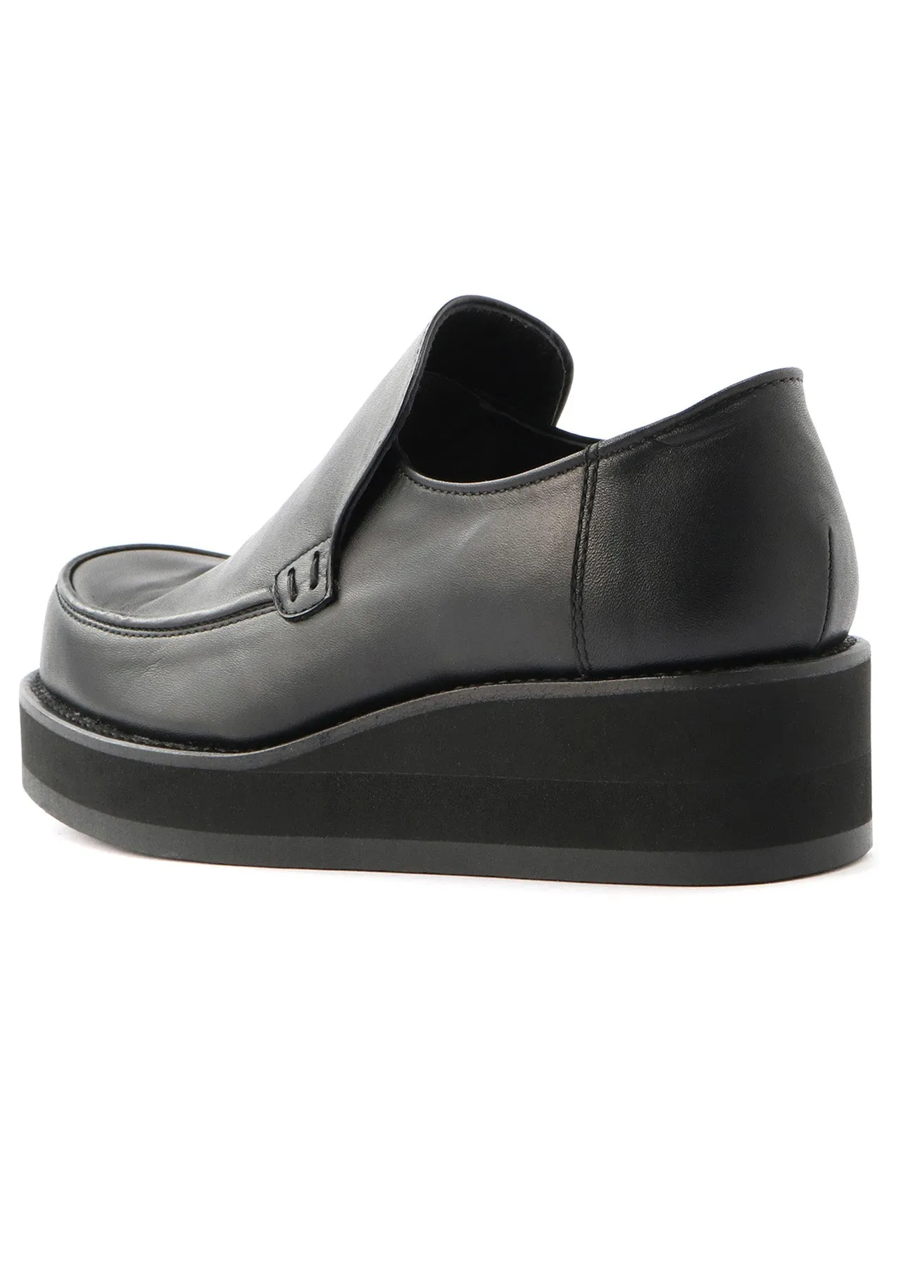 Smooth Leather Thick Sole Slip-ons