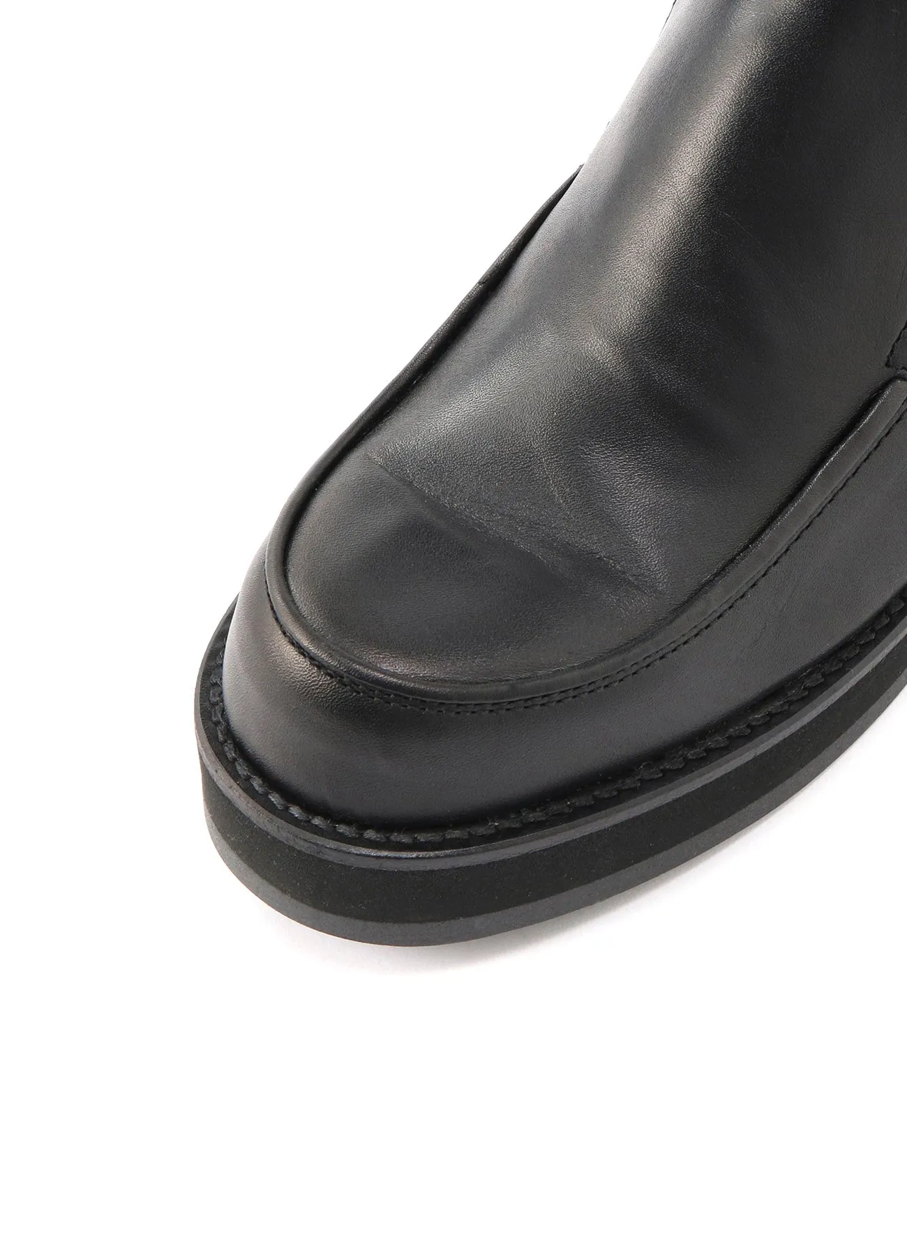 Smooth Leather Thick Sole Slip-ons