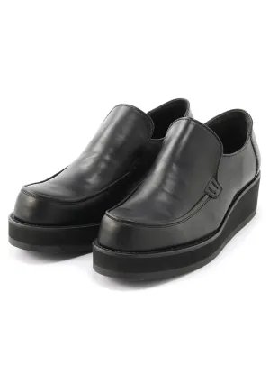 Smooth Leather Thick Sole Slip-ons