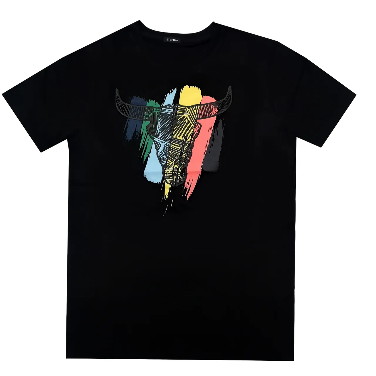 Stephan Kings Nkuni Horn Zulu Paint Black T shirt