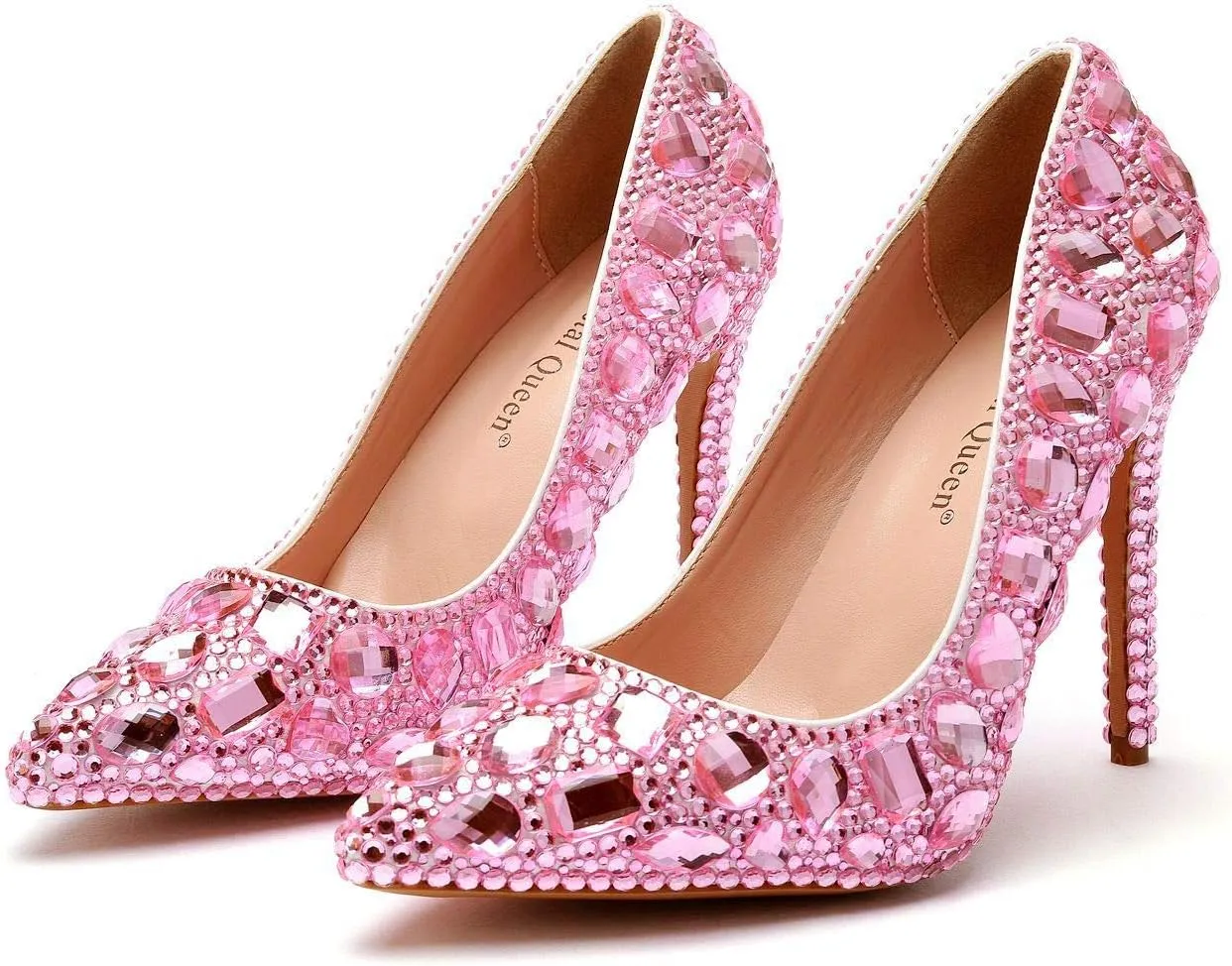 Stiletto Pink Rhinestone Party Prom Heels