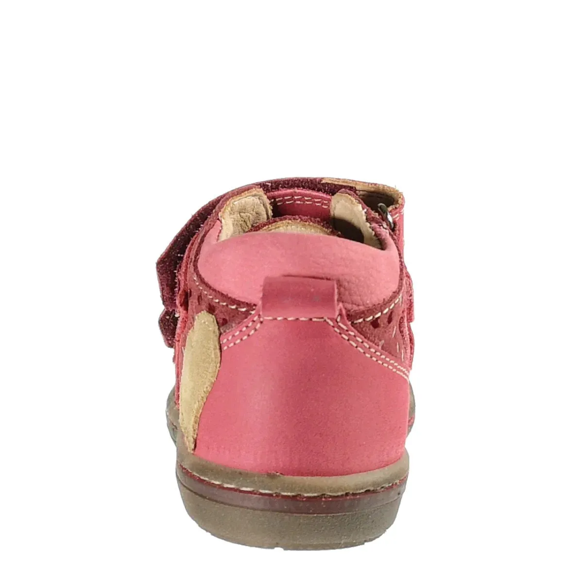 Szamos Kid Girl Sneakers Red With Beige Heart Decor - Made In Europe