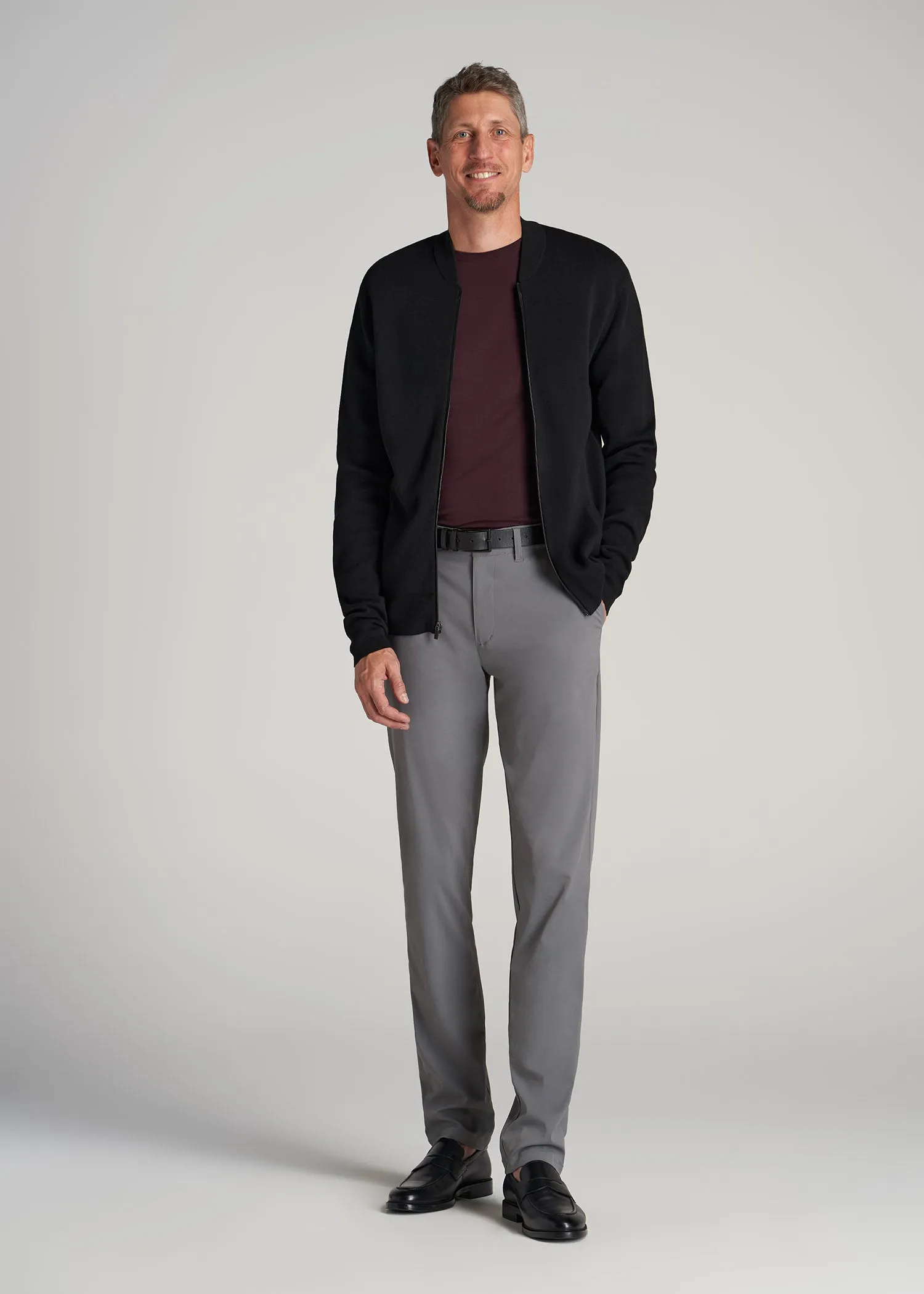 TAPERED FIT Traveler Chino Pants for Tall Men in Charcoal