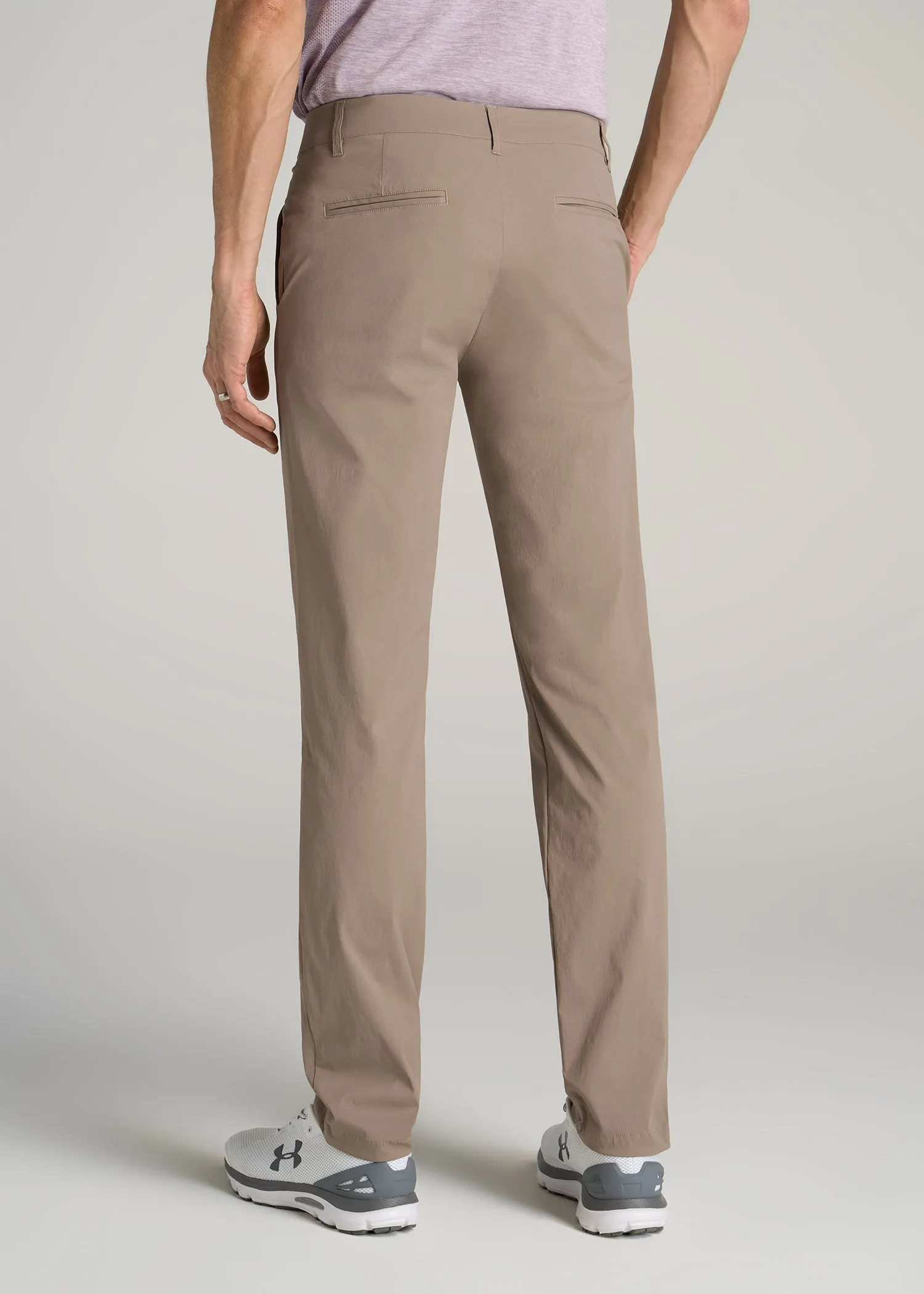 TAPERED FIT Traveler Chino Pants for Tall Men in Dark Sand