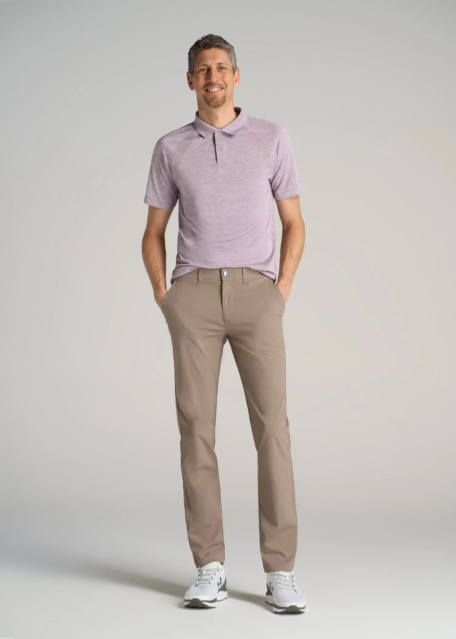 TAPERED FIT Traveler Chino Pants for Tall Men in Dark Sand