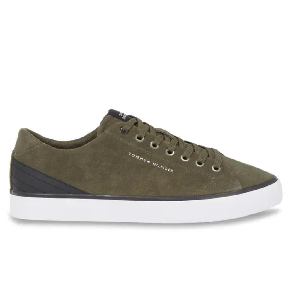 Tommy Hilfiger Th Hi Vulc Core Low Suede Sneakers Men FM0FM04817-OLV