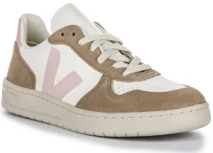 Veja V 10 Chromefree In White Pink For Women