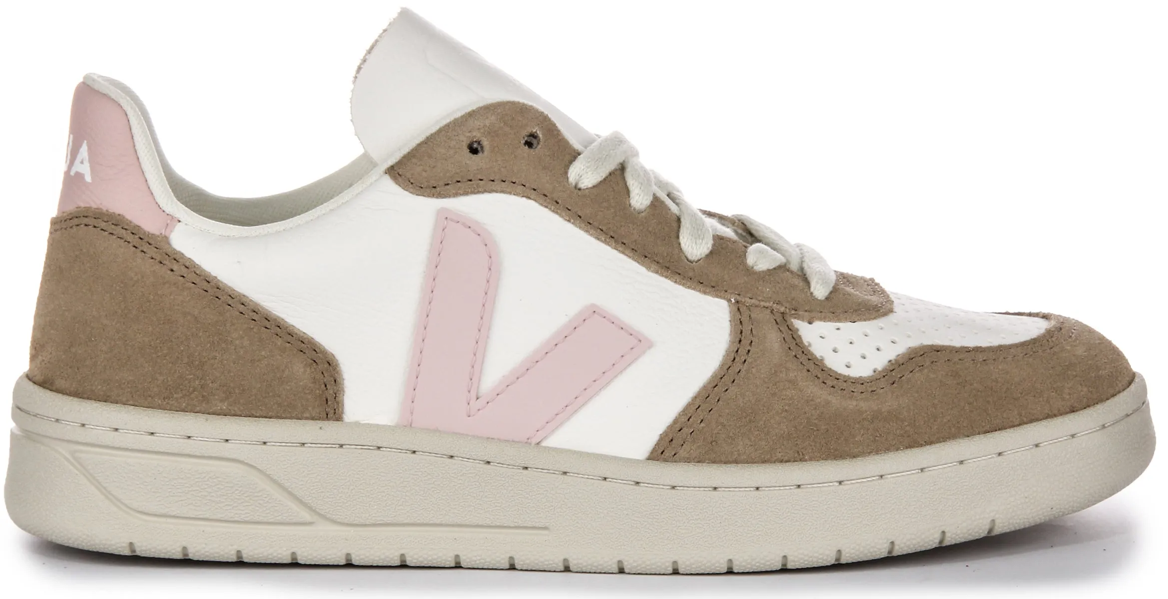 Veja V 10 Chromefree In White Pink For Women