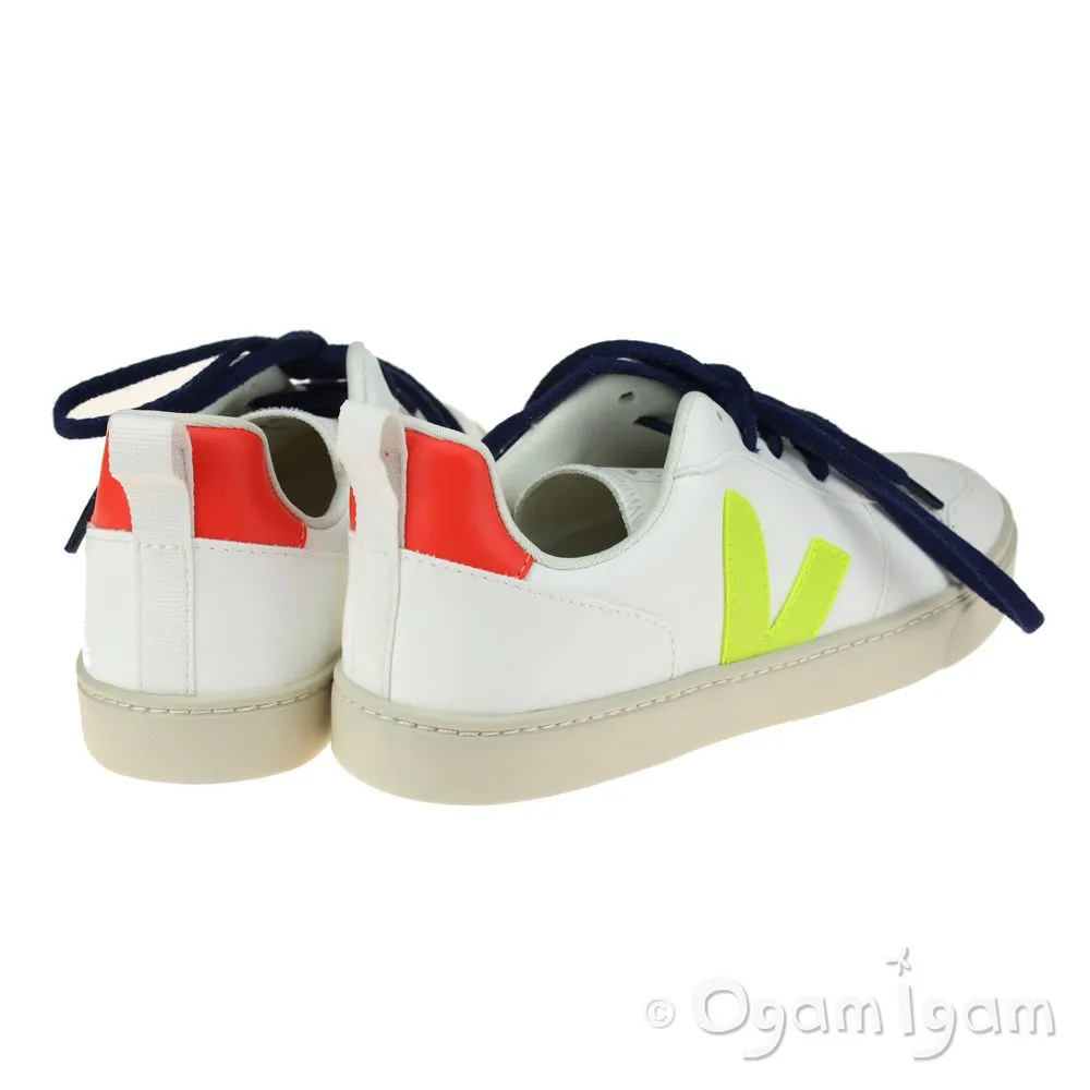 Veja V-10 Lace Boys Girls White Fluo Orange Trainer