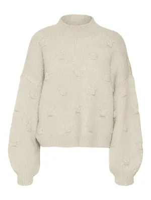 Vmgail Ls Higneck Pullover - Ecru