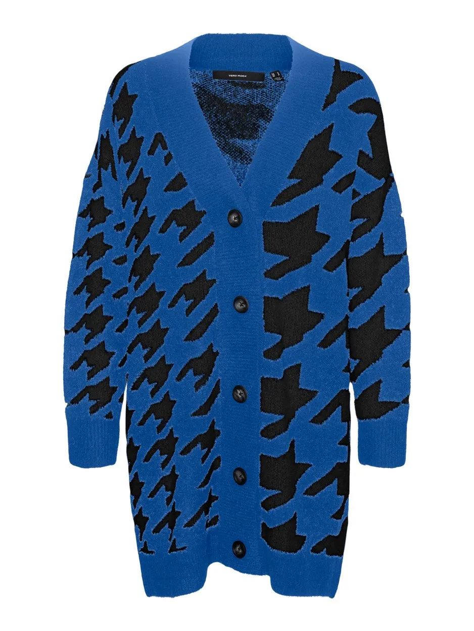 Vmmira Ls V-neck Long Cardigan - Blauw Dessin