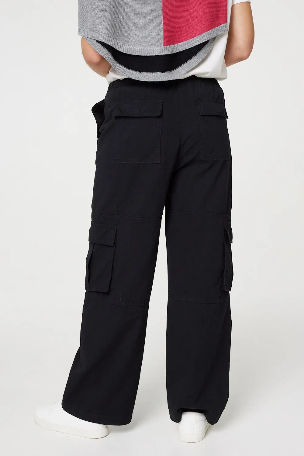 Wide Leg Tie Waist Cargo Trousers