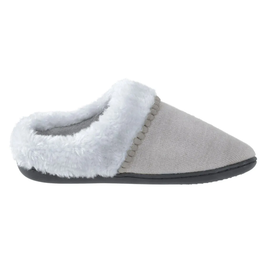 Womens Mule Slippers Knitted Upper Fleece Lining Non-Slip