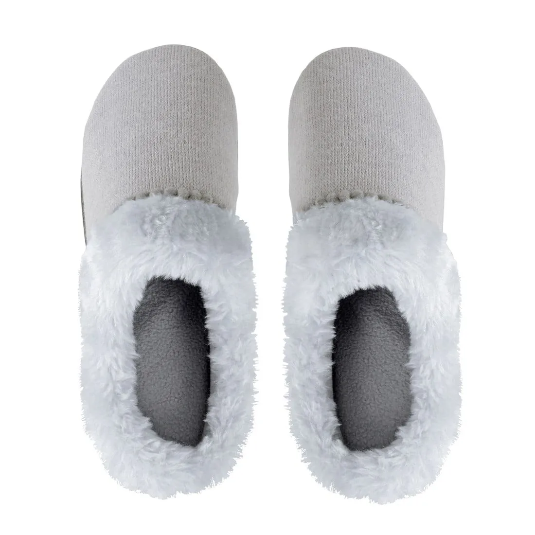 Womens Mule Slippers Knitted Upper Fleece Lining Non-Slip