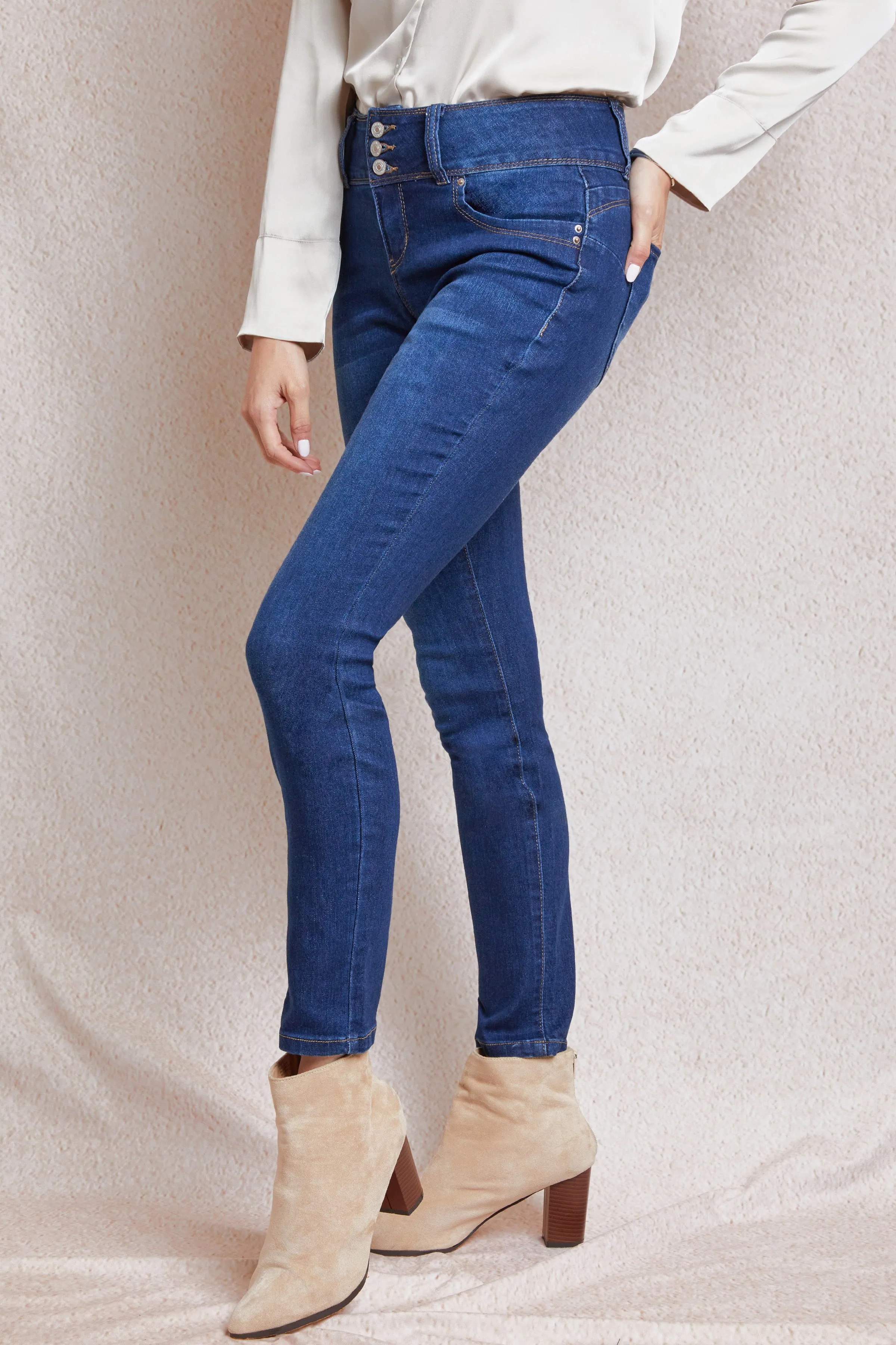 Women's WannaBettaButt 3 Button Skinny Ankle Jeans