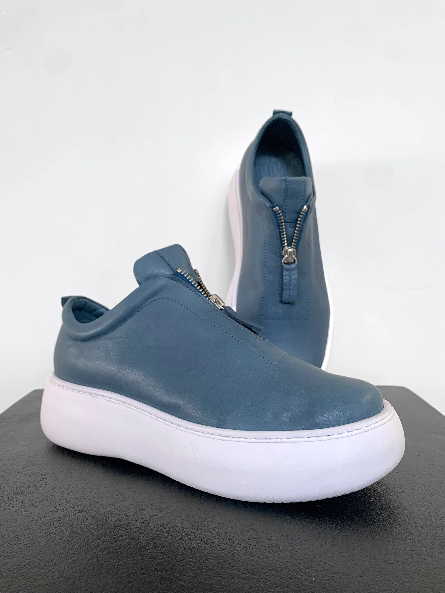 Zip Front Sneakers - 2 Colours