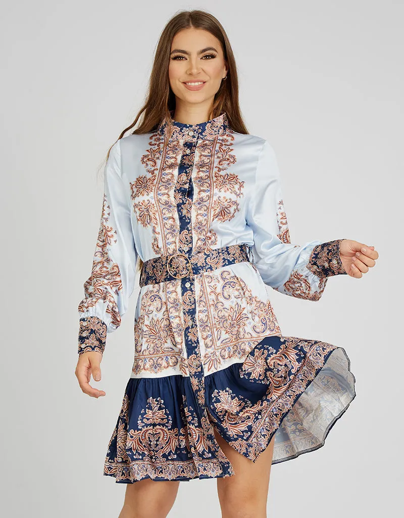 Zira Satin Print Dress